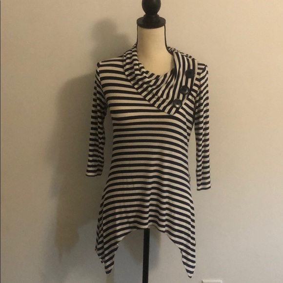 Coco Bianco Tops - COCO BIANCO blue & white striped shirt